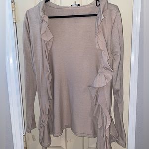 Cardigan With Ruffle Trim